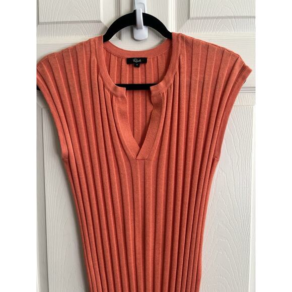 RAILS Ashley Coral Ribbed Knit Sweater Stretch Midi Dress - Picture 4 of 15